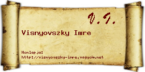 Visnyovszky Imre névjegykártya